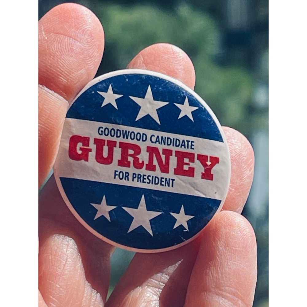 00072-VTG Goodwood Candidate Gurney For President Political Campaign Pin Button‎